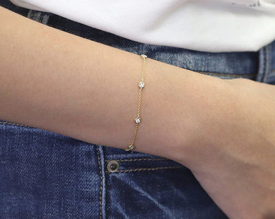 Five Diamond Bezel Bracelet