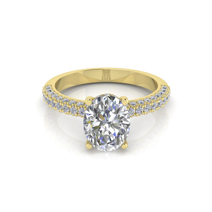 Evelyn- Oval Engagement Ring with a hidden halo