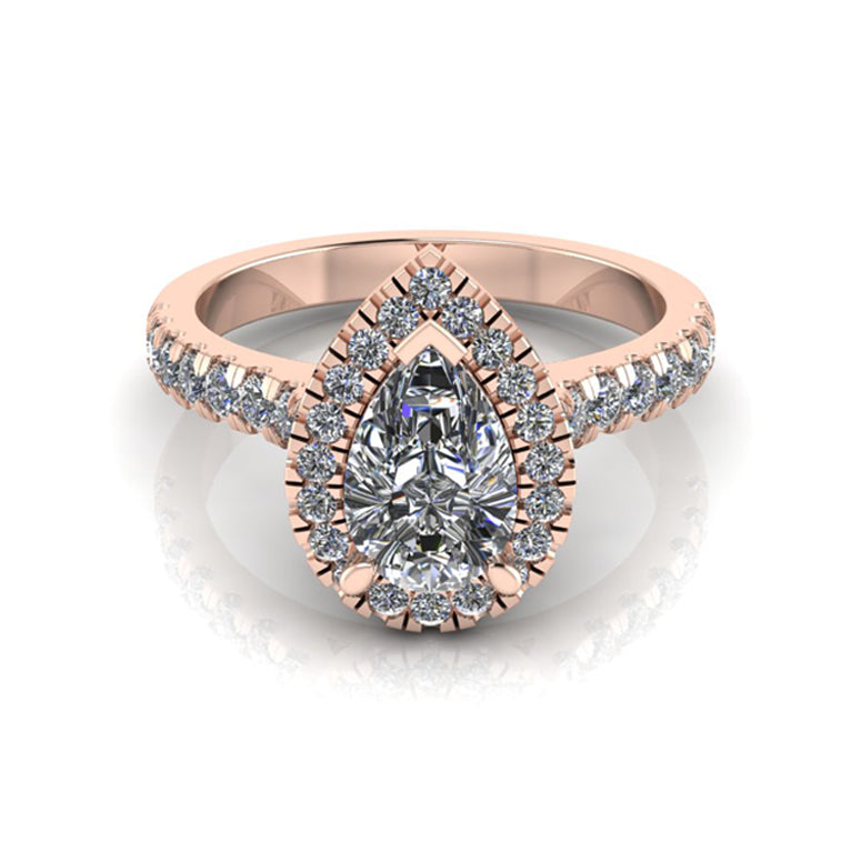 Lana- Pear shape Halo Engagement Ring