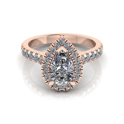 Lana- Pear shape Halo Engagement Ring