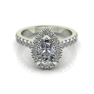 Lana- Pear shape Halo Engagement Ring