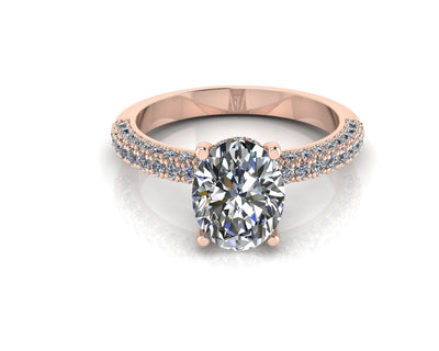 Evelyn- Oval Engagement Ring with a hidden halo