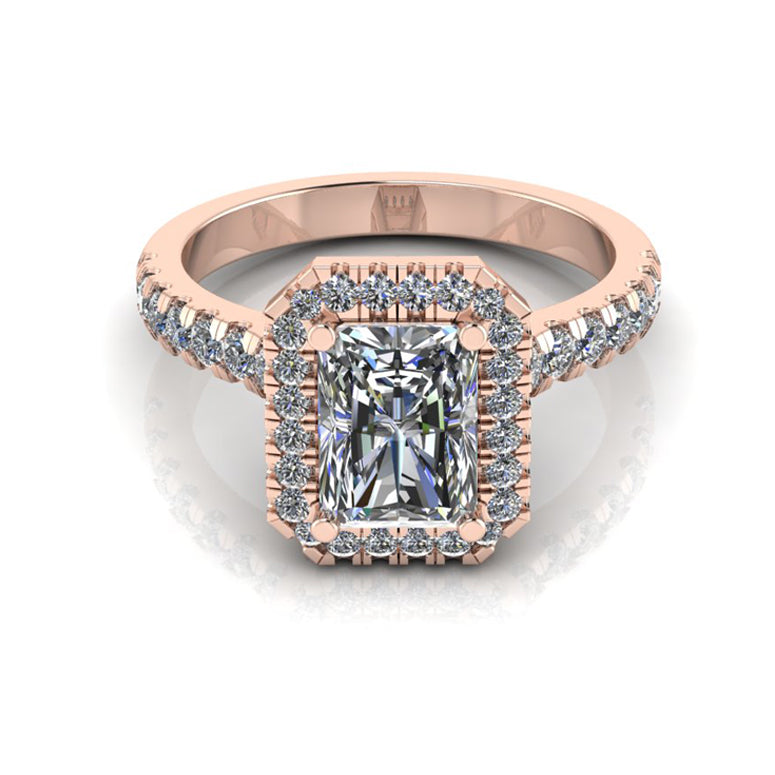 Rhonda- Radiant Cut Halo Engagement Ring