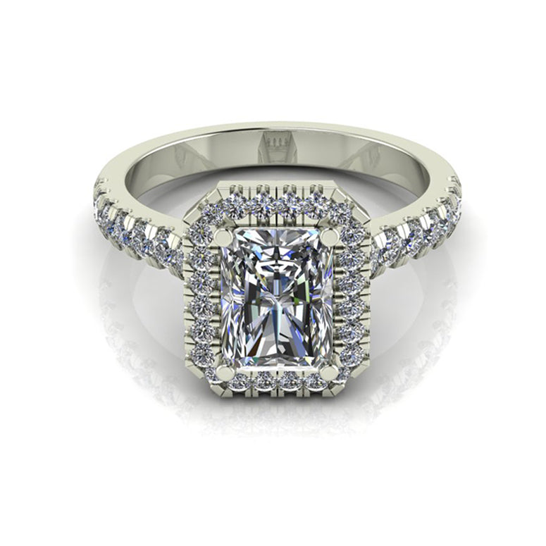 Rhonda- Radiant Cut Halo Engagement Ring