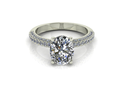 Evelyn- Oval Engagement Ring with a hidden halo