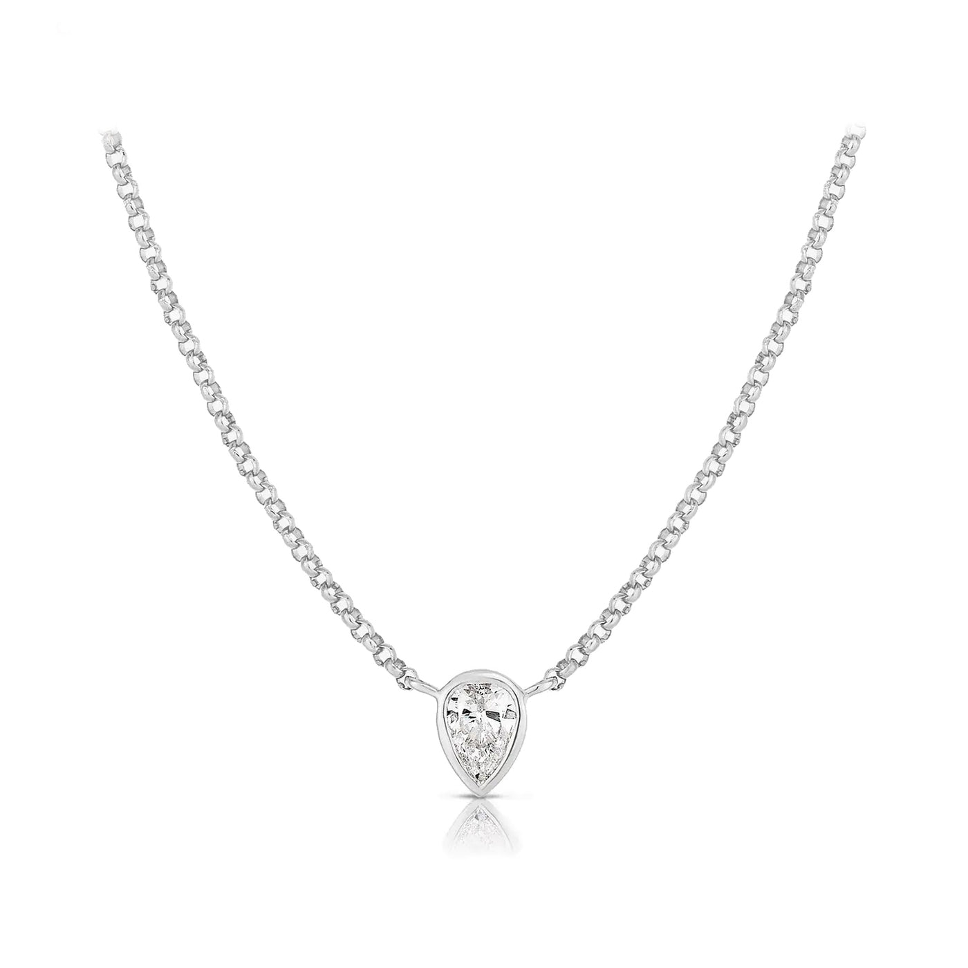 Pear Shape Diamond Pendant Necklace