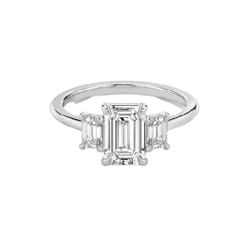 Josie – Trilogy Emerald Cut Engagement Ring