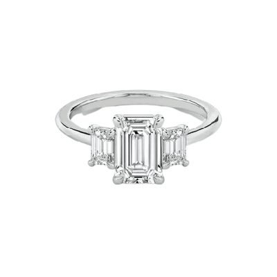 Josie – Trilogy Emerald Cut Engagement Ring