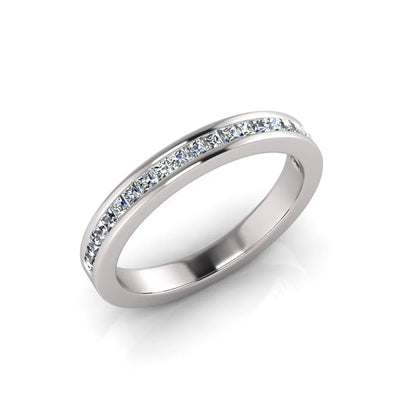 Sylvia- Princess Cut Channel Set Diamond Band