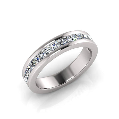 Natalia- Princess Cut Channel Set Diamond Band