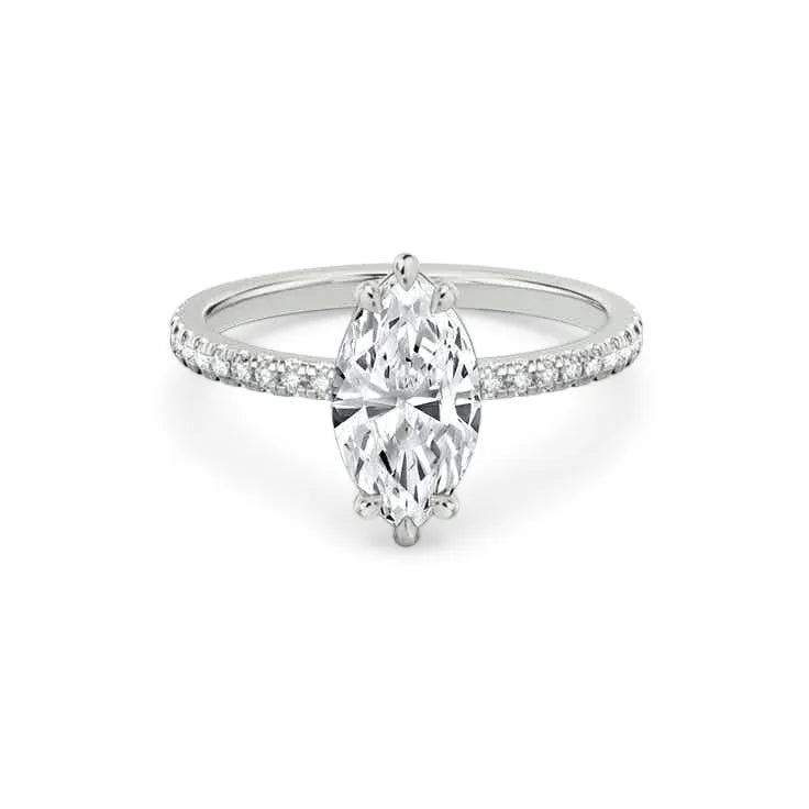 Jean – Marquise Cut Engagement Ring on a Micro Claw Set Band