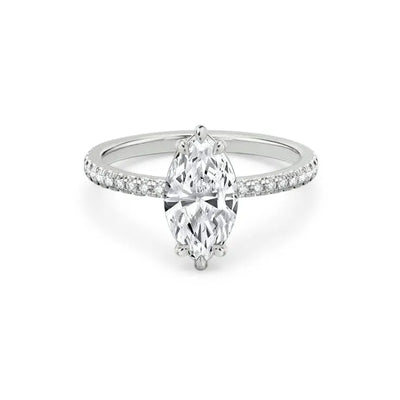 Jean – Marquise Cut Engagement Ring on a Micro Claw Set Band