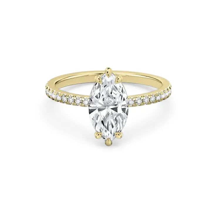 Jean – Marquise Cut Engagement Ring on a Micro Claw Set Band