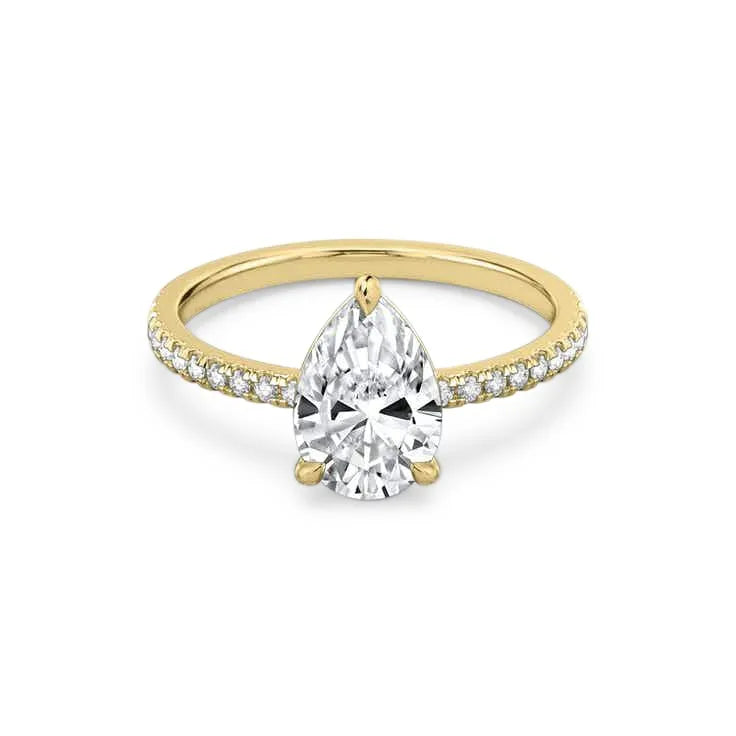 Jesse – Pear Cut Engagement Ring on a Micro Claw Set Band