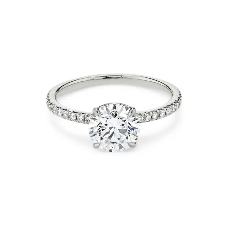 Neve – Round Cut Engagement Ring on a micro claw set band